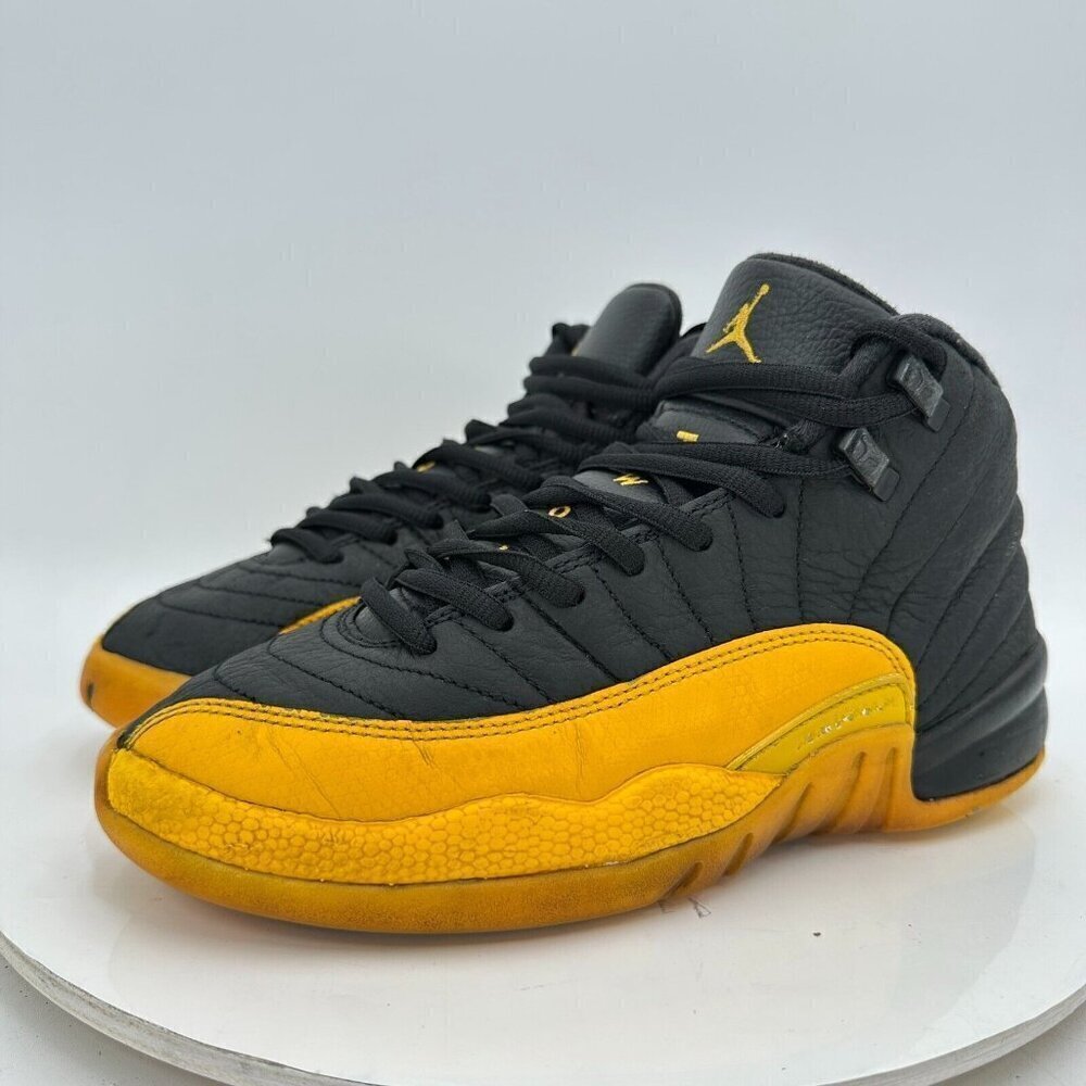 Nike Air Jordan 12 Youth Sz 6Y Women 7.5 153265-070 University Gold Black Shoes
